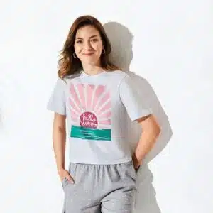 تیشرت زنانه سفید نخ پنبه برند اسمارا آلمانی 2-381424 ESMARA