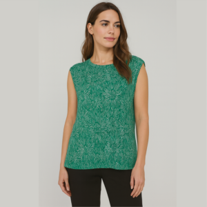 تاپ مجلسی زنانه ویسکوز برند Tu طرح سبز بهاری