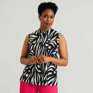 تاپ مجلسی زنانه برند تی یو Tu تحت لیسانس انگلستان طرح زبرا