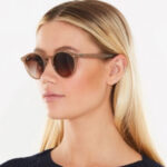 عینک آفتابی زنانه برند sun ozon فریم بژ