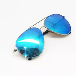 عینک آفتابی برند SIX تحت لیسانس آلمان آینه ای عدسی آبی فریم طلایی