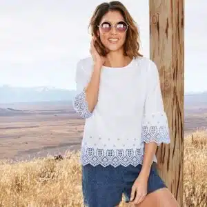بلوز زنانه شیک مجلسی آستین سه ربع برند اسمارا ESMARA 325882