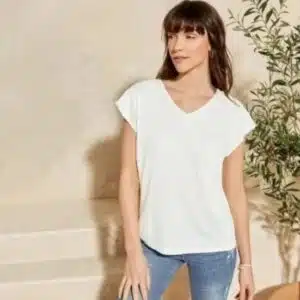 تیشرت زنانه آستین کوتاه لینن برند اسمارا آلمان ESMARA 414331-1