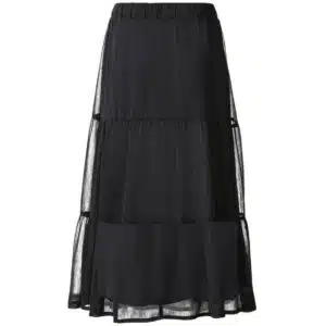 دامن حریر زنانه اسمارا آلمانی رنگ مشکی چین دار 375044 ESMARA