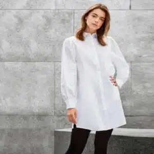 شومیز مانتویی دکمه دار اسمارا آلمانی نخی سفید 382605 ESMARA