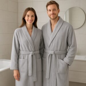 حوله تن پوش شیک مدل پالتویی برند لیوارنو رنگ طوسی روشن 382188 LIVARNO