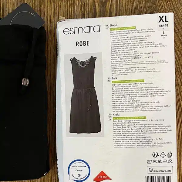 پیراهن زنانه اسمارا پشت گیپوری(خامه دوزی) رنگ مشکی 348377 ESMARA