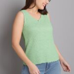 شومیز تاپ گیپور دانتل زنانه آستردار سبز 3-8031 SIS