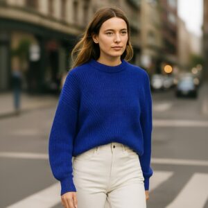 پلیور زنانه اسمارا بافت شیک رنگ بنفش وایولت 1-379687 ESMARA