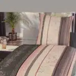 ست کاور لحاف و روبالشی نخی آلمانی یک نفره صورتی طوسی 140174 Dekor
