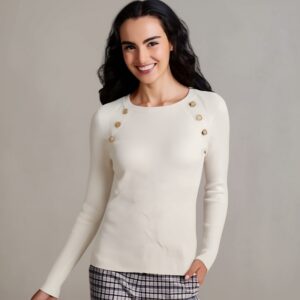 بلوز بافت ظریف زنانه اسمارا آلمانی رنگ سفید 428990 ESMARA