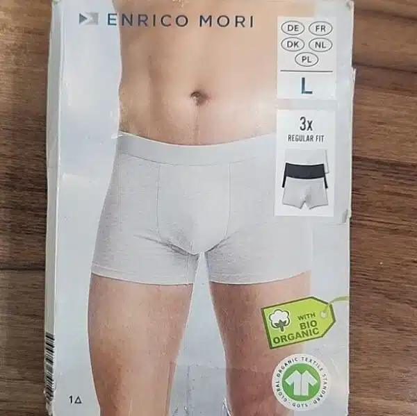 شورت مردانه نخی باکسری برند انریکو موری جعبه 3عددی 397995 ENRICO MORI