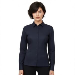 شومیز زنانه نخ پنبه مدل بیزینس اسمارا آلمانی سرمه ای  1-312361 ESMARA