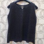 شومیز تاپ گیپور دانتل زنانه آستردار مشکی 4-8031 SIS