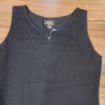 شومیز تاپ گیپور دانتل زنانه آستردار مشکی 4-8031 SIS