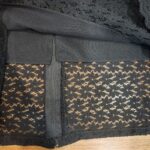 شومیز تاپ گیپور دانتل زنانه آستردار مشکی 4-8031 SIS