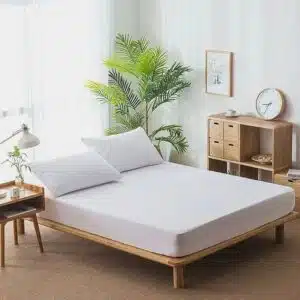 ملحفه کشدار روتختی دونفره سفید نخ پنبه برند دورمیا آلمانی 7095754 Dormia