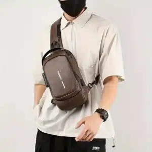 کیف کراس بادی ضدسرقت و ضدآب اورجینال قهوه ای FASHION Brown