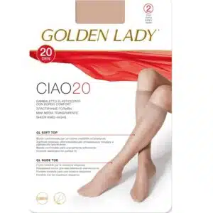 جوراب شیشه ای ضخامت 20 برند ایتالیایی بسته 2جفتی Golden Lady CIAO20