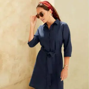 پیراهن لینن زنانه اسمارا شیک یقه دار ESMARA 348736