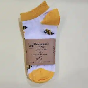 جوراب تا به تا زنبوری ساق کوتاه پک 2 جفتی Merchmonde BeeMix 111202