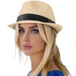 کلاه فدورا حصیری زنانه برند سیکس تحت لیسانس آلمان 138928 SIX