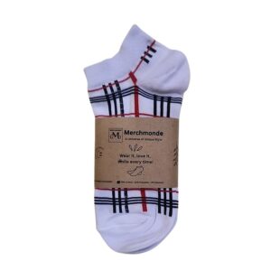 جوراب اسپرت ساق کوتاه چهارخانه پک 3 جفتی Merchmonde SoftGrid 111304