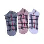 جوراب اسپرت ساق کوتاه چهارخانه پک 3 جفتی Merchmonde SoftGrid 111304