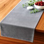 رانر رومیزی مخمل برند توکان رنگ خاکستری نقره ای 524630 TUKAN