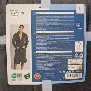 حوله تن پوش مردانه برند لیوارنو آلمانی رنگ خاکستری 1-426139 LIVARNO