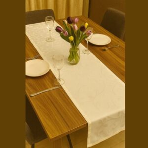 رانر میز نهارخوری برند مرادیسو رنگ شیری 1-288826 Meradiso