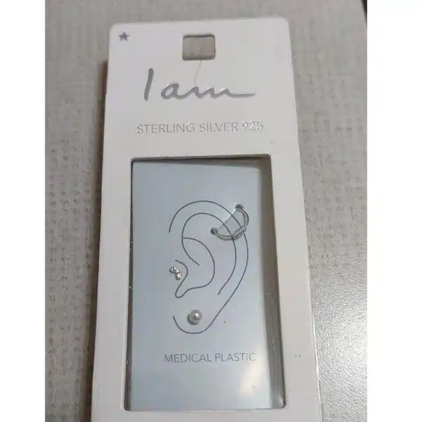 ست پیرسینگ و گوشواره نقره پک 3تایی ظریف برند آی ام 055734 I am
