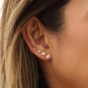 گوشواره نقره پک 4 جفتی نگین زیرکونیا برند آی ام تحت لیسانس آلمان 104937 I am