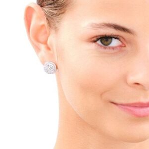 گوشواره نقره دایره ای نگین دار برند آی ام تحت لیسانس آلمان 024359 I am