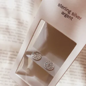 گوشواره نقره دایره ای نگین دار برند آی ام تحت لیسانس آلمان 024359 I am