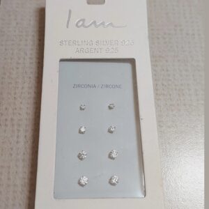 گوشواره نقره پک 4 جفتی نگین زیرکونیا برند آی ام تحت لیسانس آلمان 104937 I am