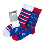 جوراب فانتزی طرح دار ساق بلند برند آلمانی پک 2جفتی 418623 FUN SOCKS