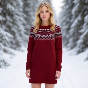 تونیک بافت بلند زنانه طرح نروژی برند اسمارا آلمانی 3-393337 ESMARA