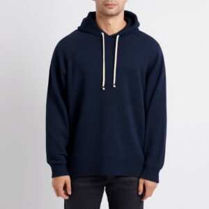 هودی مردانه بافتنی کلاهدار برند کوبوس رنگ سرمه ای 906996 Cubus