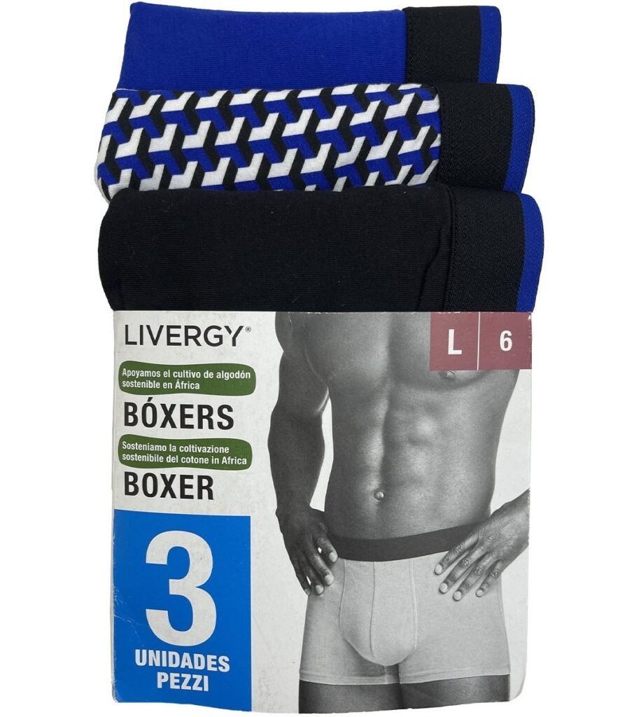 شورت باکسری مردانه نخی لیورجی آلمان پک 3 عددی 3-427399 Livergy