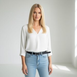 کمربند چرم طبیعی مشکی زنانه برند آپ تو فشن آلمان 836155 Up2Fashion