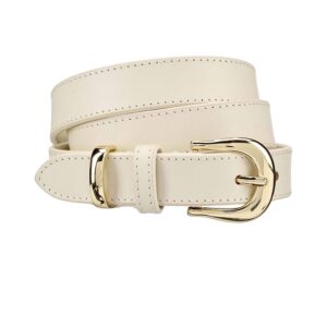 کمربند چرم بوفالو اصل زنانه برند آپ تو فشن آلمان رنگ کرم 2-834979 Up2Fashion