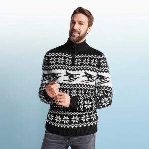 پلیور نیم زیپ بافت مردانه سبک نروژی برند لیورجی آلمان 438770 Livergy