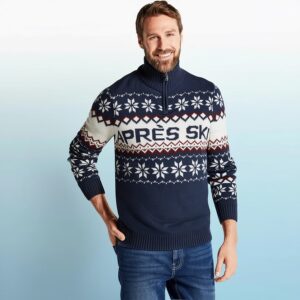 پلیور مردانه بافت نروژی نیم زیپ برند لیورجی آلمان 2-438770 Livergy