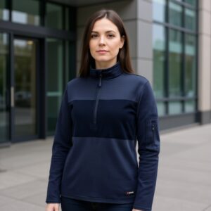 پلیور زنانه نیم زیپ پلار برند پارکساید آلمانی سرمه ای 2-461797 Parkside