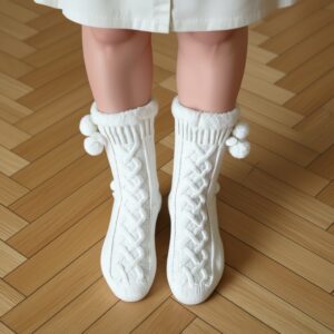 پاپوش زمستانی حوله ای ساق بلند سفید برند آی ام سفارش آلمان 030827 IAM