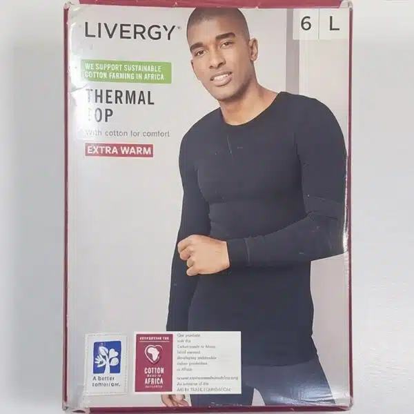 بلوز آستین بلند حرارتی (ترمو) مردانه لیورجی مدل بیس مشکی ۳۹۳۳۲۵ LIVERGY