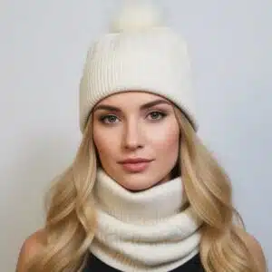 ست کلاه و شال گردن زنانه بافت گندمی برند اکسسورایز Accessories 879781