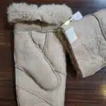 دستکش چرم زنانه شیک توکرکی برند سانسیبار آلمان رنگ بژ 458533 SANSIBAR
