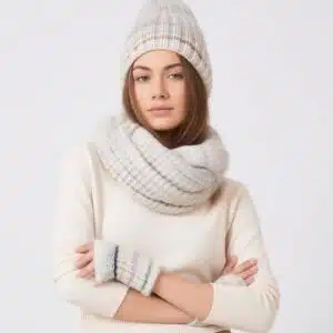 ست کلاه و شال رینگی و مچ بند بافتنی برند اکسسورایز پاستلی Accessories 413077